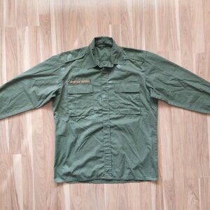 Croatian Military Olive Drab Army Field Shirt Cotton Poplin w/ Patch Size Medium